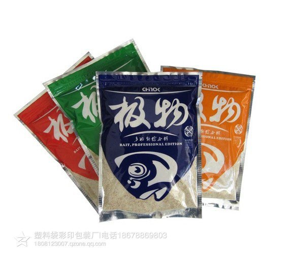 銷售生產(chǎn)澄城縣魚(yú)食魚(yú)料復(fù)合四邊封彩印包裝袋可加印LOGO原始圖片2