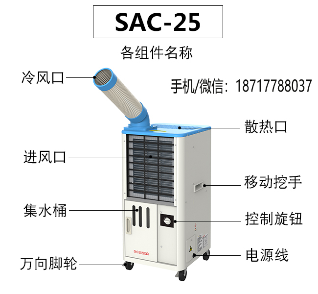 冬夏SAC-25移動式工業(yè)冷氣機 點式崗位空調(diào)廠家批發(fā)價格