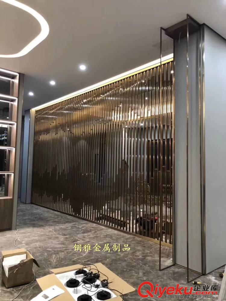 錮雅設(shè)計(jì)新穎的不銹鋼焊接仿銅屏風(fēng)花格