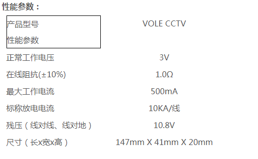 VOLE CCTV监控信号防雷器   用于视频线等