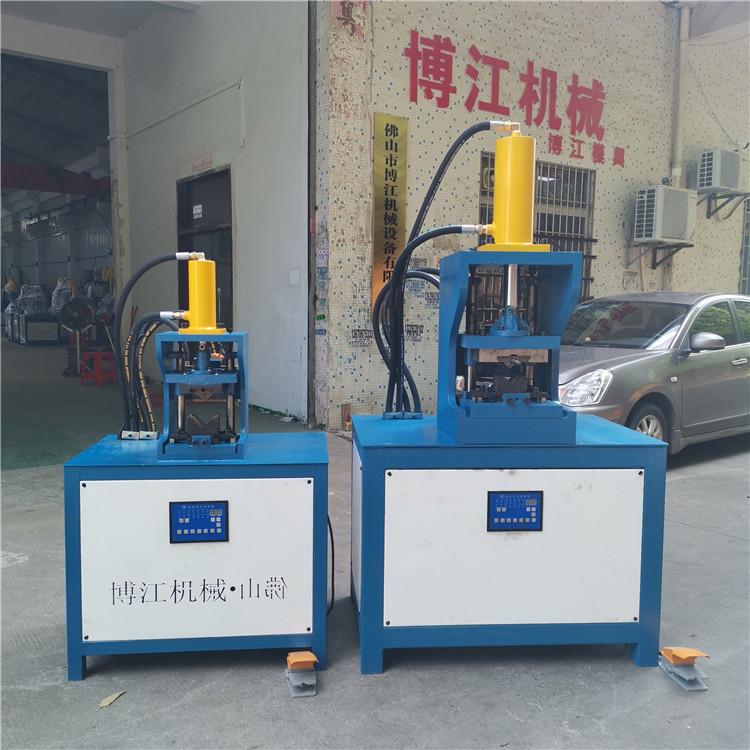 扁管矩型管方管切45度角一次成型機器 鍍鋅方管沖90度角