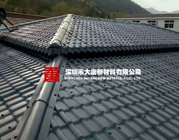 深圳龙岗灰色仿古树脂瓦 新型屋面树脂琉璃瓦 （ASA1050型）